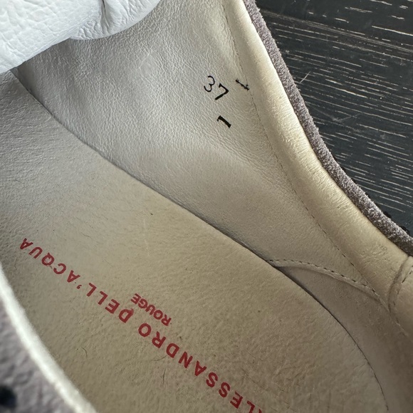 Alessandro Dell’ Acqua Suede Rhinestone Lace-up Sneakers Grey EU 37 - Picture 6 of 9